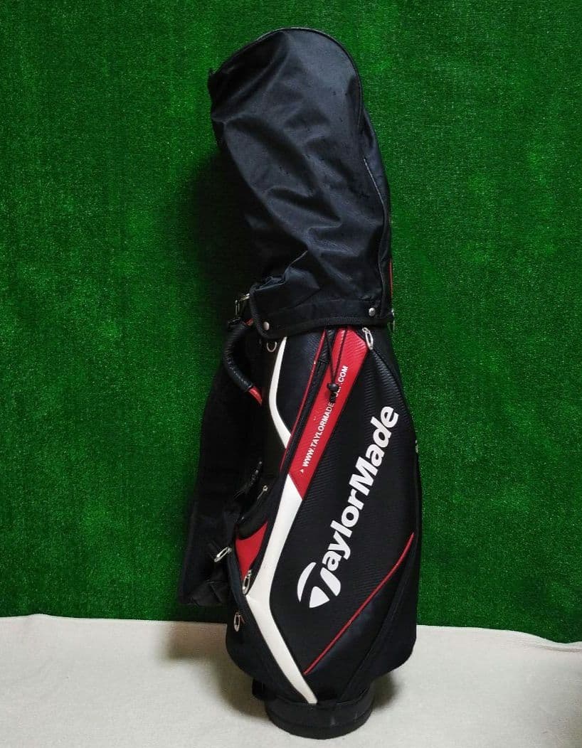 TaylorMade キャディバッグ 黒/赤 フードカバー付き