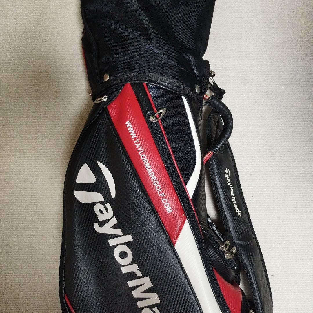 TaylorMade キャディバッグ 黒/赤 フードカバー付き