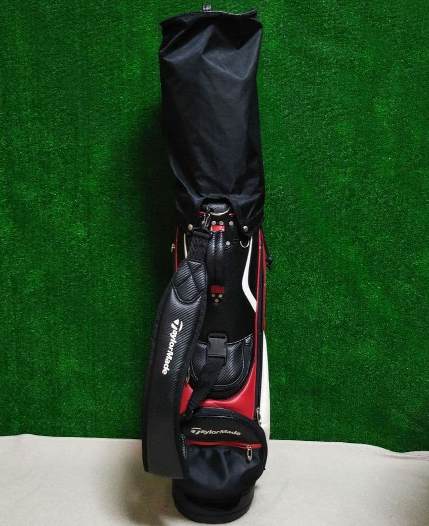 TaylorMade キャディバッグ 黒/赤 フードカバー付き