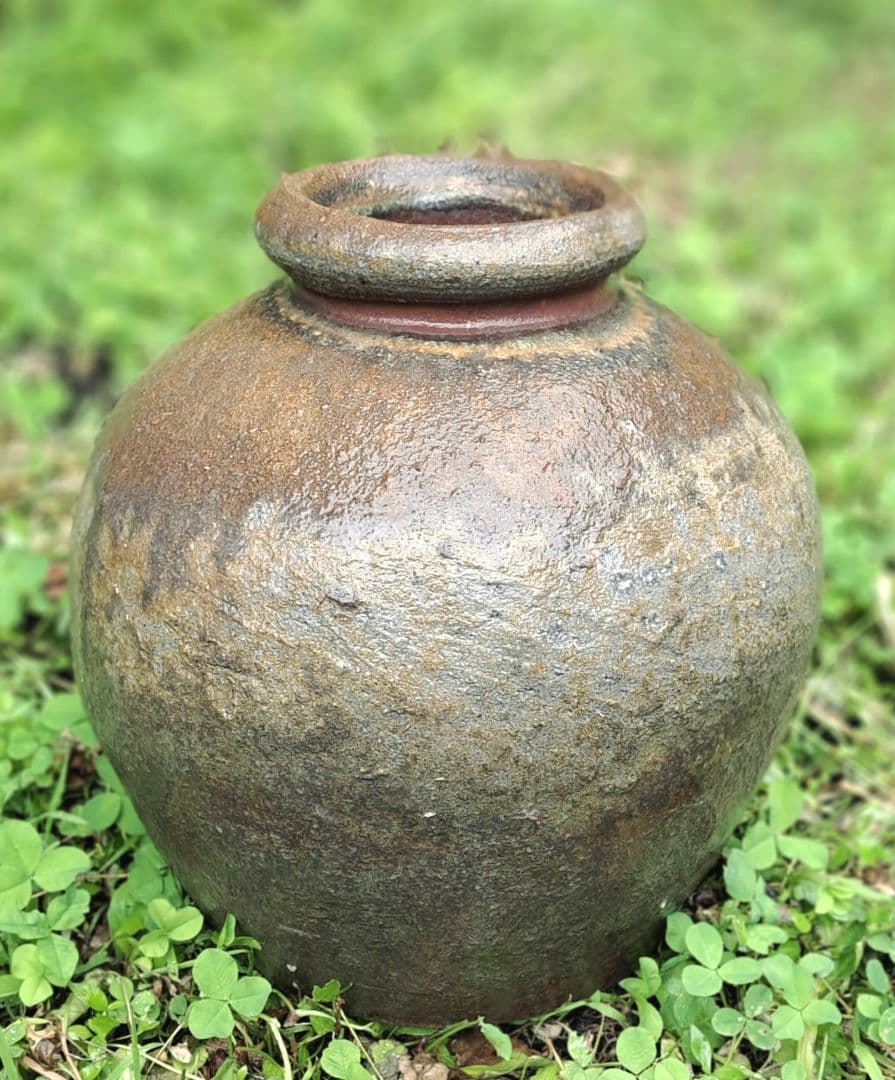 越前自然釉壺