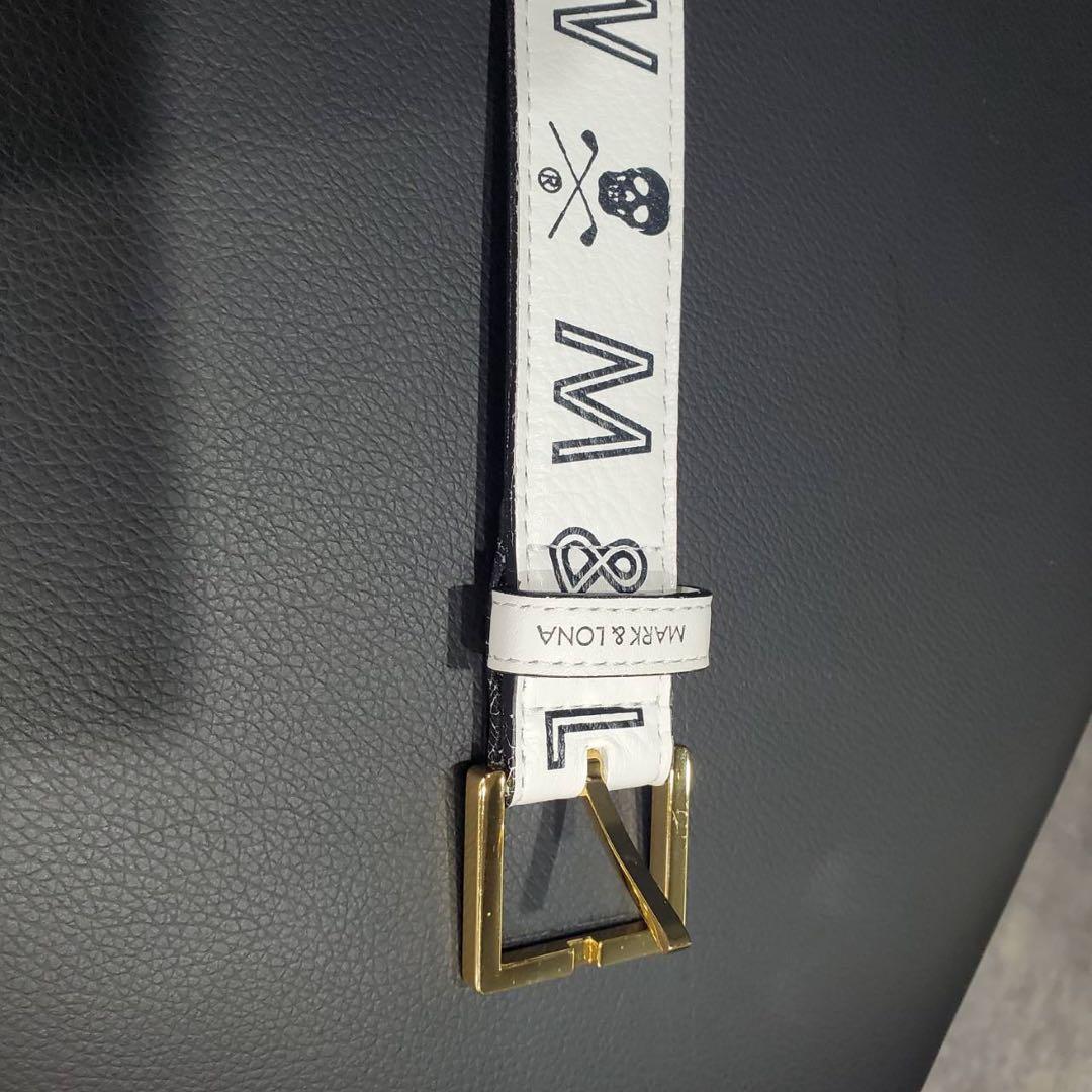 MARK & LONA ホワイト スカル ベルト L