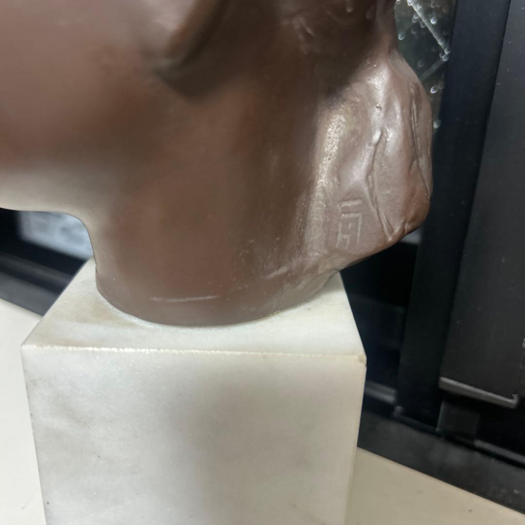 最終価格⭐️Y. FUNAKOSHI（舟越保武）女性の頭部彫刻 ブロンズ像 ローラ