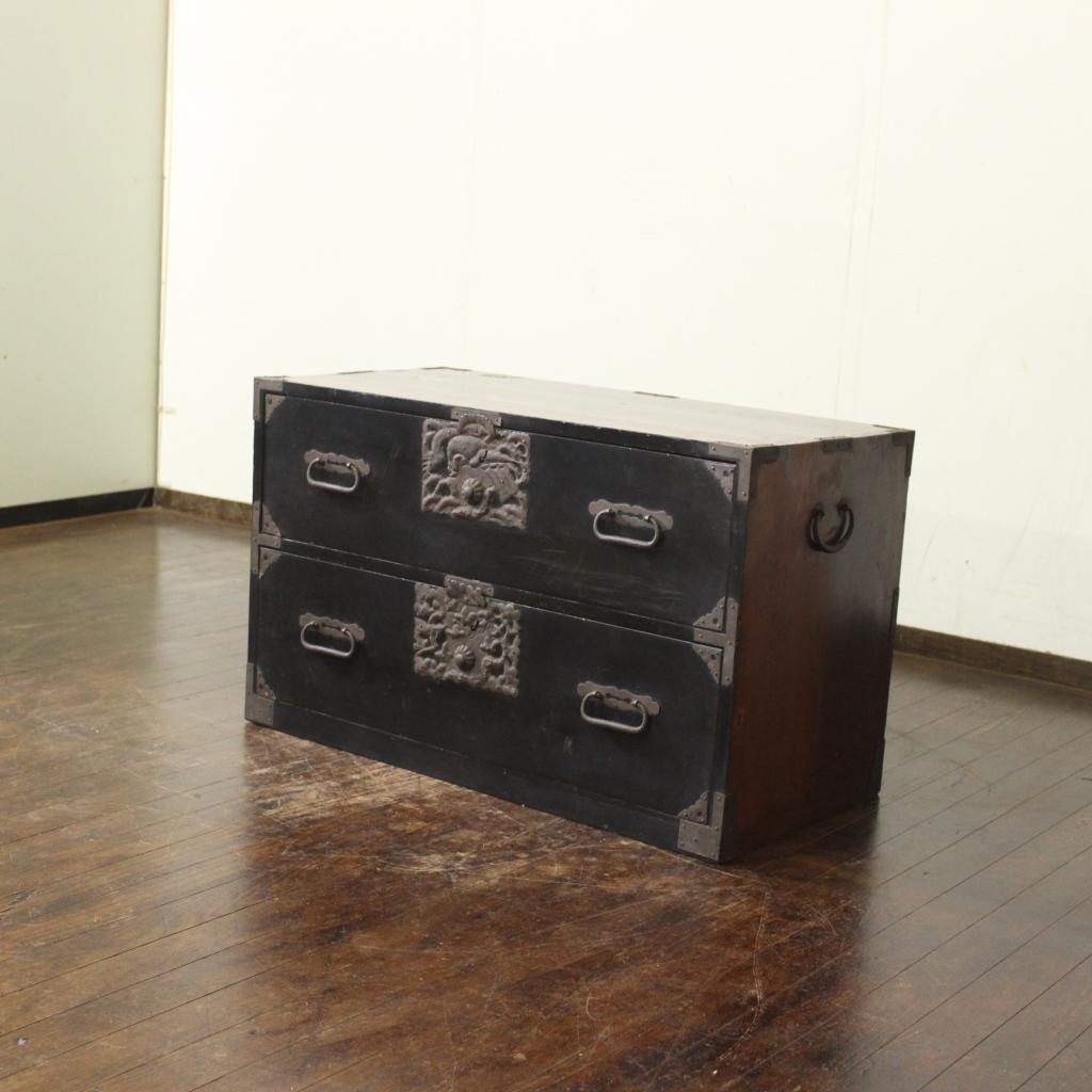 打ち出し金具！庄内箪笥 時代箪笥/チェスト/古道具/古民具/ローボード/収納