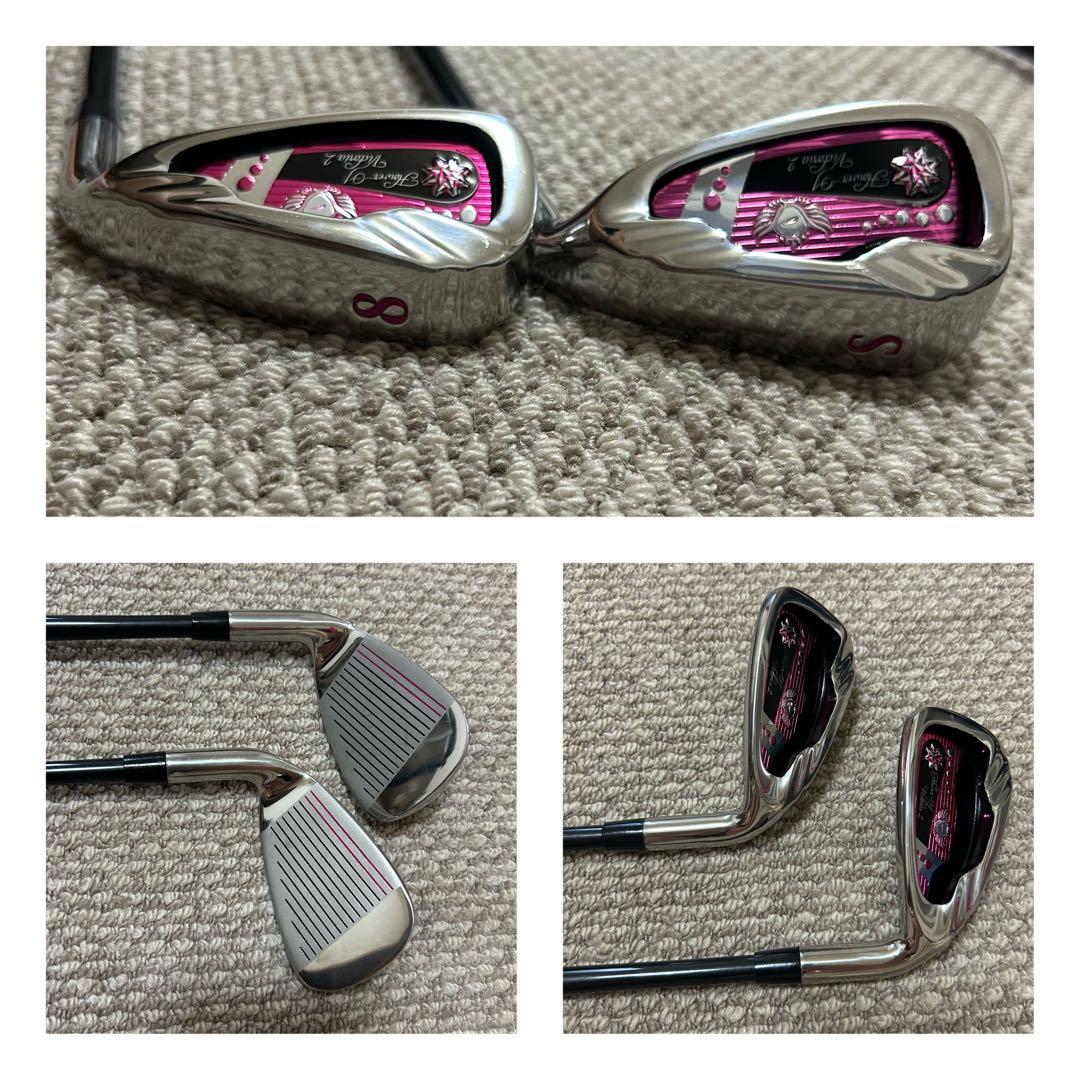 イエローゴルフバッグとクラブセット　レディース