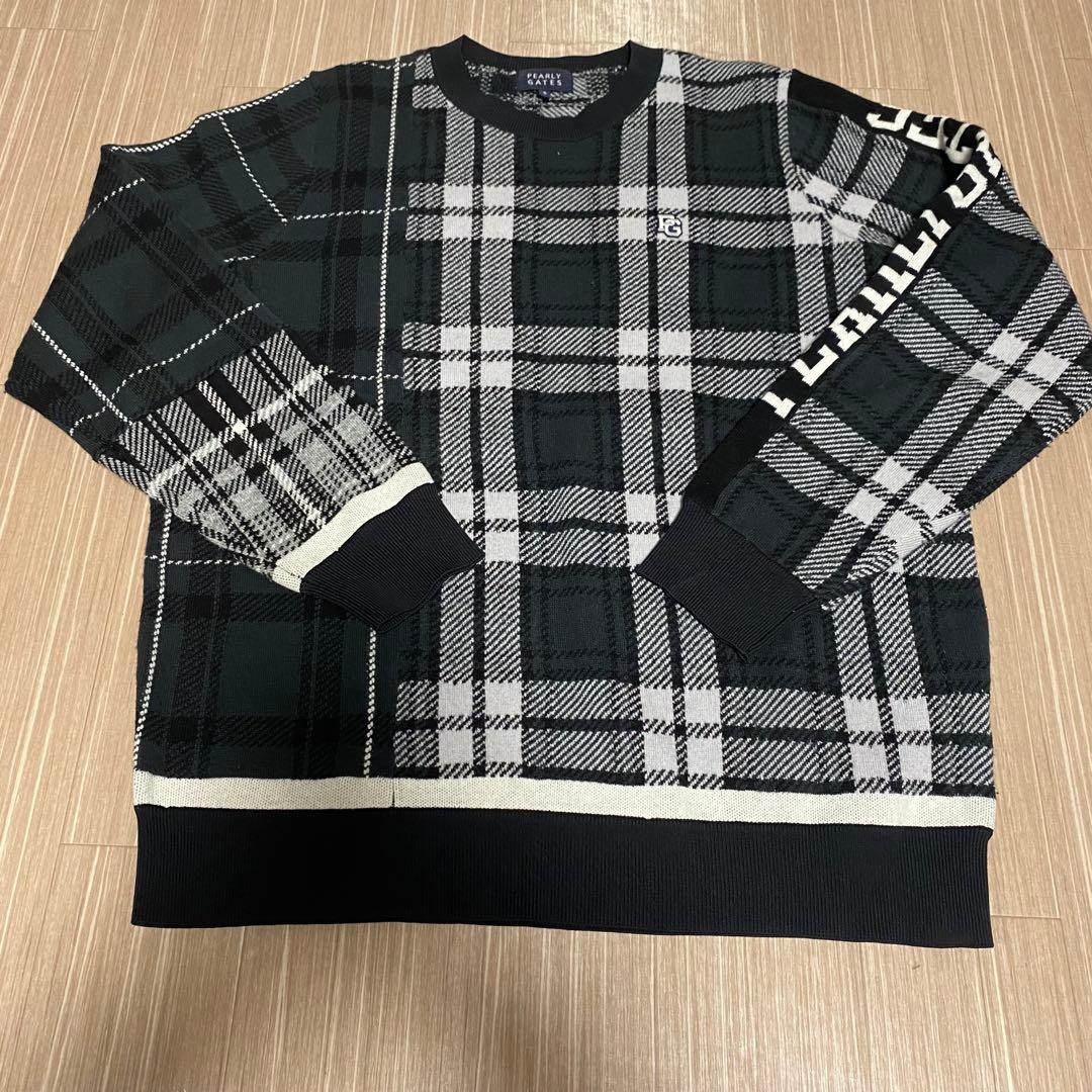 PEARLY GATES チェック柄 クルーネックセーター サイズ5