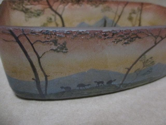 アールヌーボー　ガラス花器　ミューラー作　ですが　M34-2