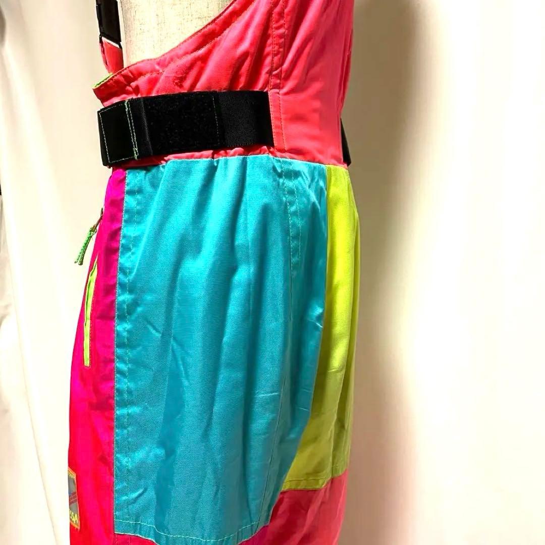 90s GOLDWIN クレイジー配色 スキーウェア 上下セット 総柄 レトロ