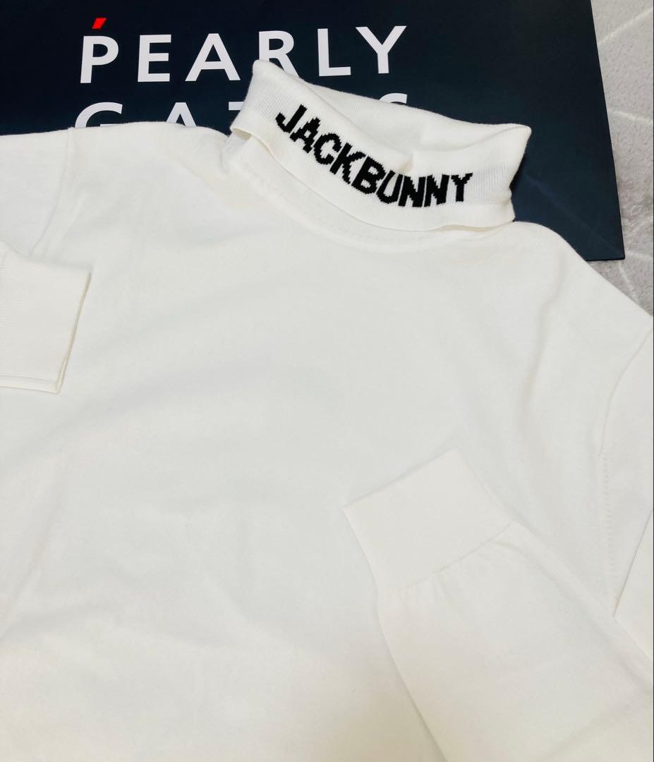 新品 ジャックバニー カシミヤタッチタートルネックニット(6)サイズLL/白