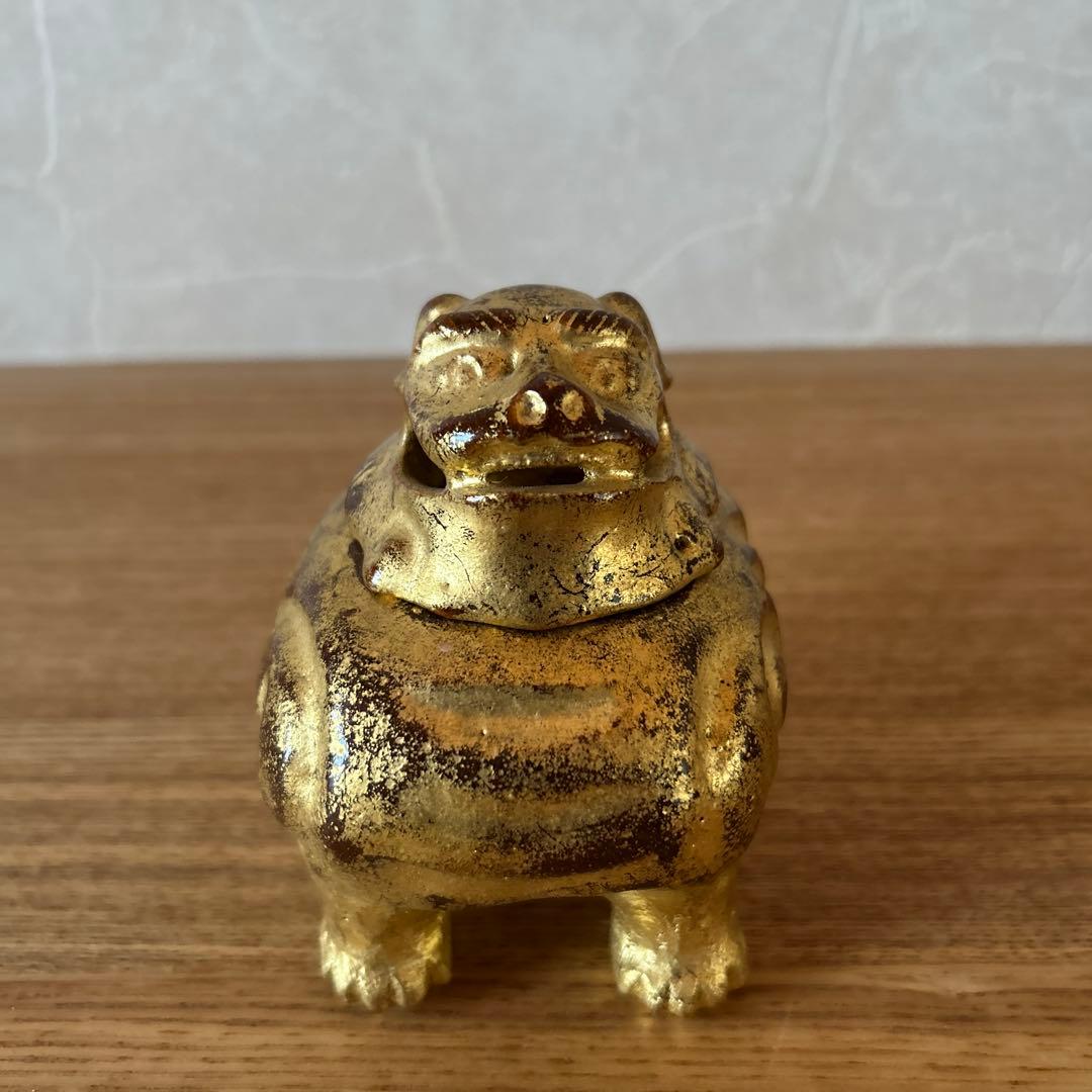 大樋長楽　金濁　向獅子香炉　茶道具
