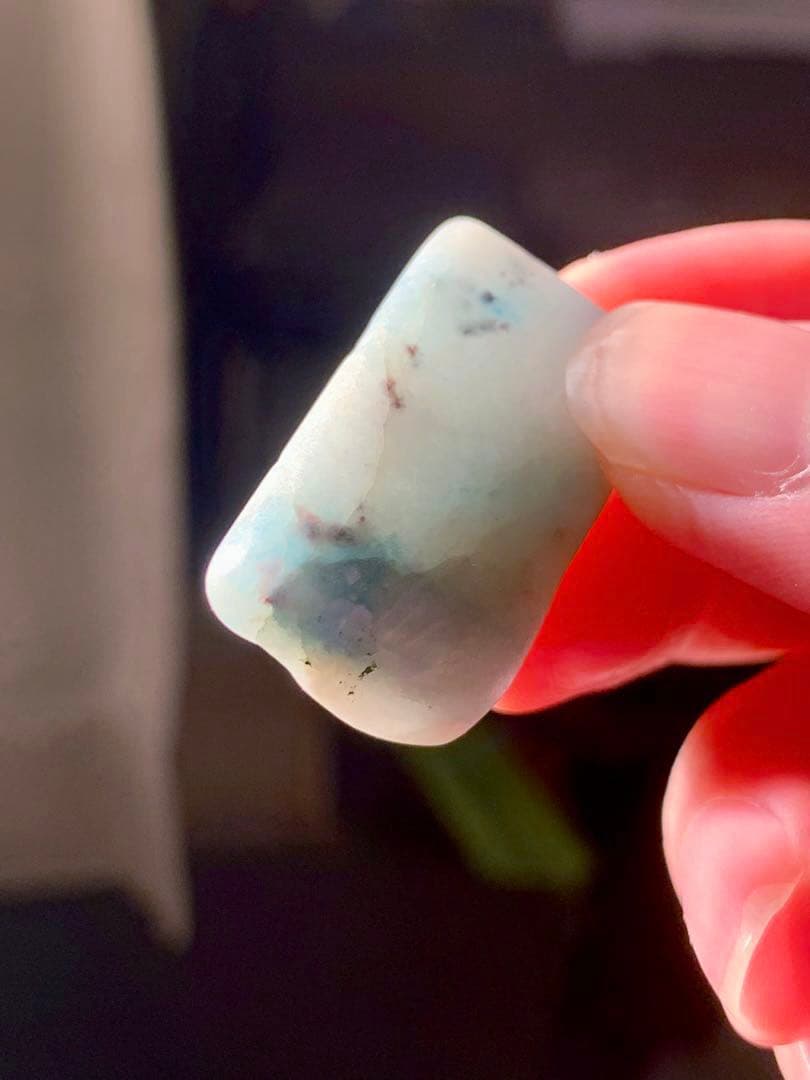 宝石質　糸魚川入りコン沢青翡翠　10g 原石　青ひすい　水石　根付　国産鉱物標本