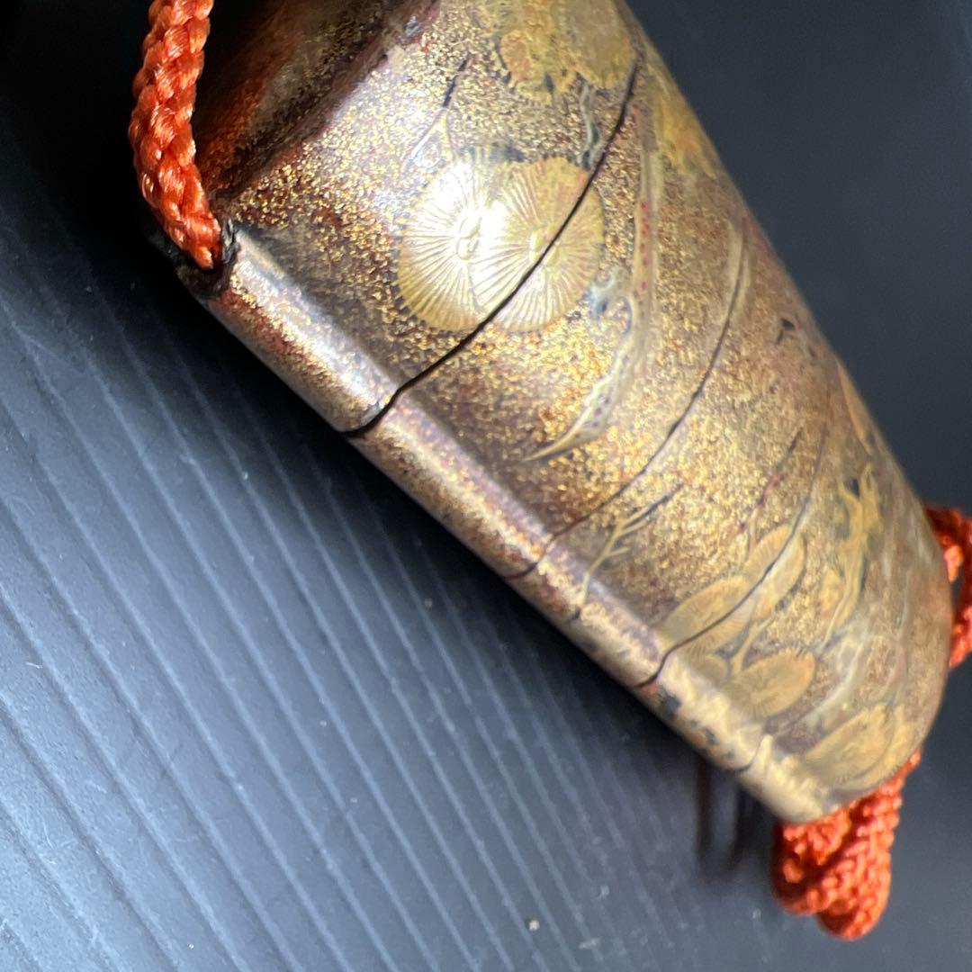 江戸時代　蒔絵印籠、ダルマ根付　73g 東Y7-1016☆2F