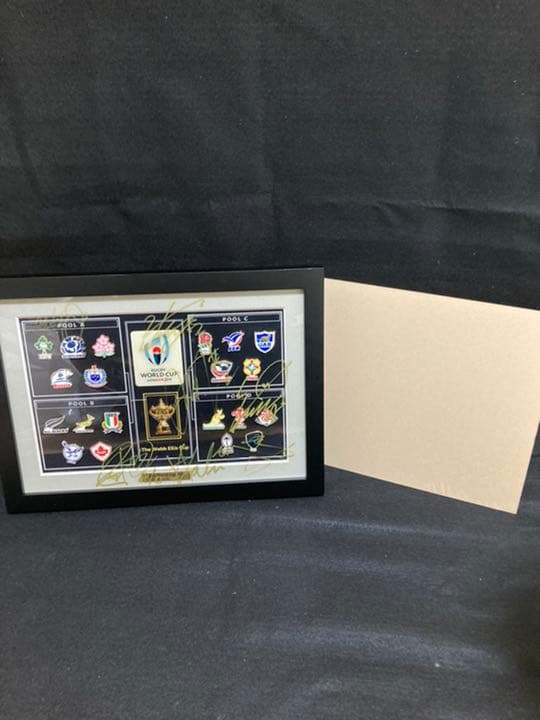 ★シリアルNO入★日本代表直筆サイン入ラグビーワールドカップ記念ピンズフレーム