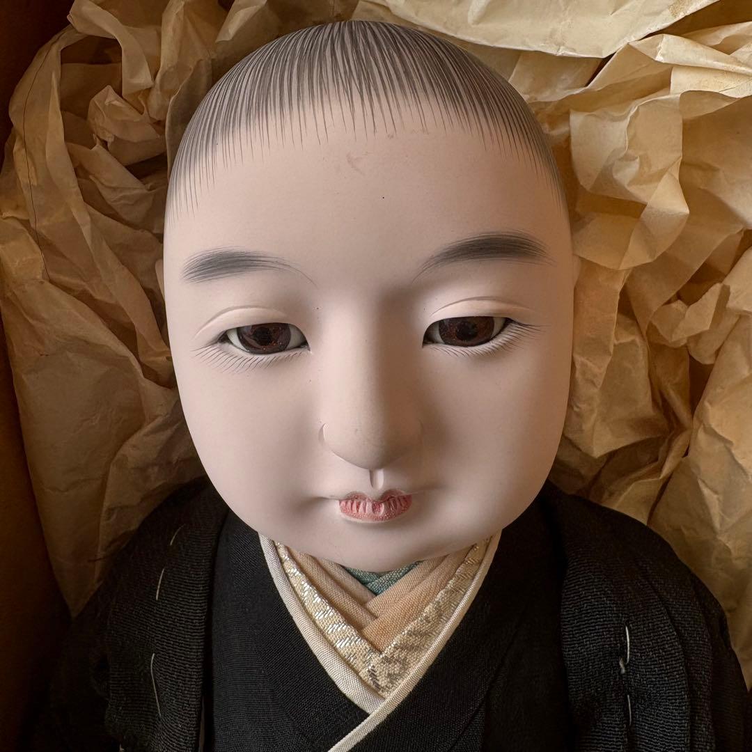 極美品 古い市松人形 45cm 箱入り 元箱 男の子