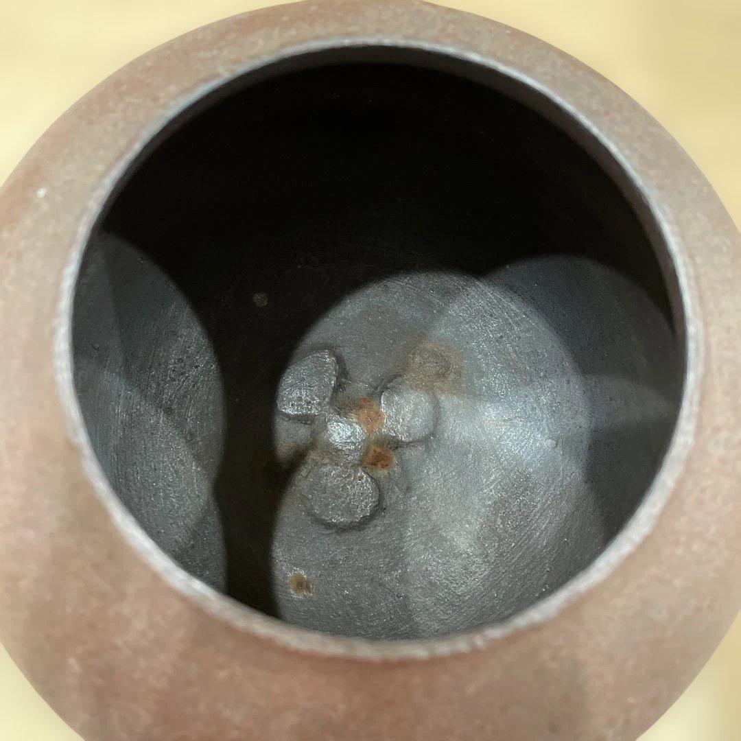 茶道　風炉釜　桐模様　真形釜　釜師　菊池政光造