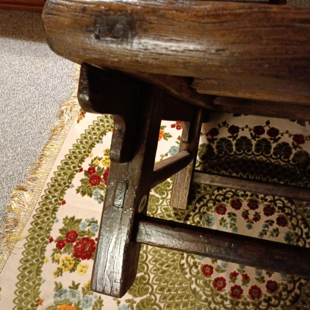 上海アンティークテーブル　木製座卓 ダークブラウン