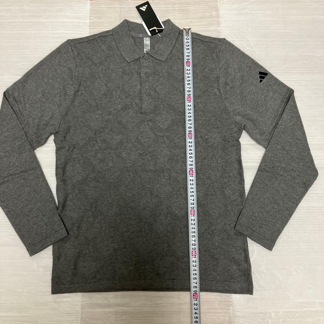 送料無料 新品 adidas GOLF アーガイル柄セーター ポロ M GR