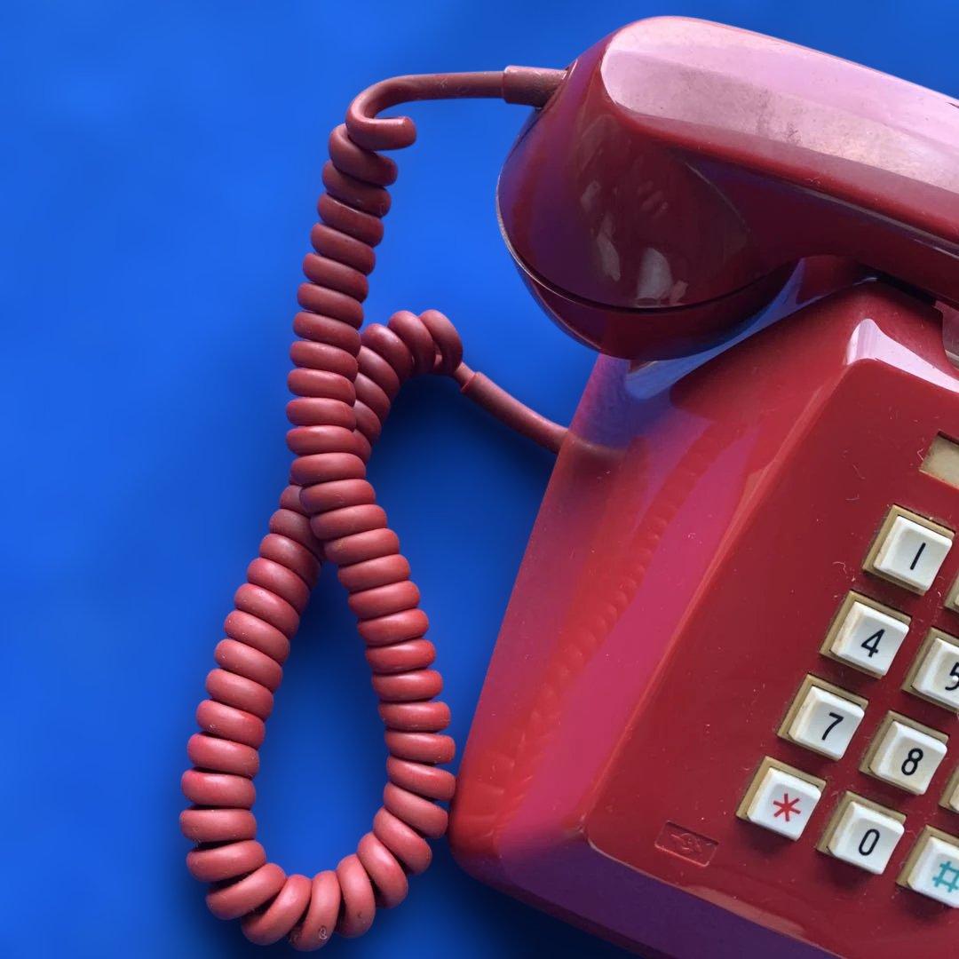 昭和レトロ！赤いプッシュボタン式電話 　１９７０～８０年代物/希少品