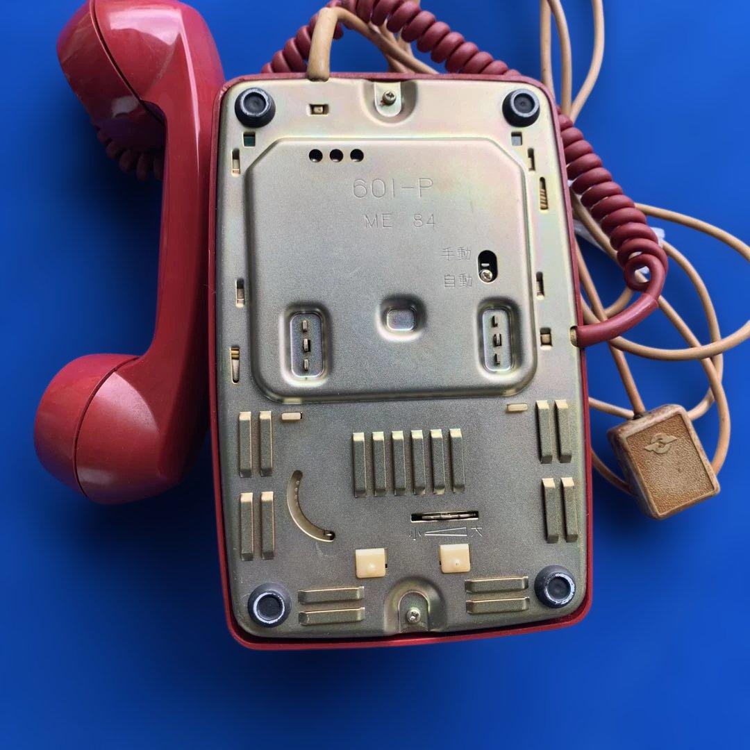 昭和レトロ！赤いプッシュボタン式電話 　１９７０～８０年代物/希少品
