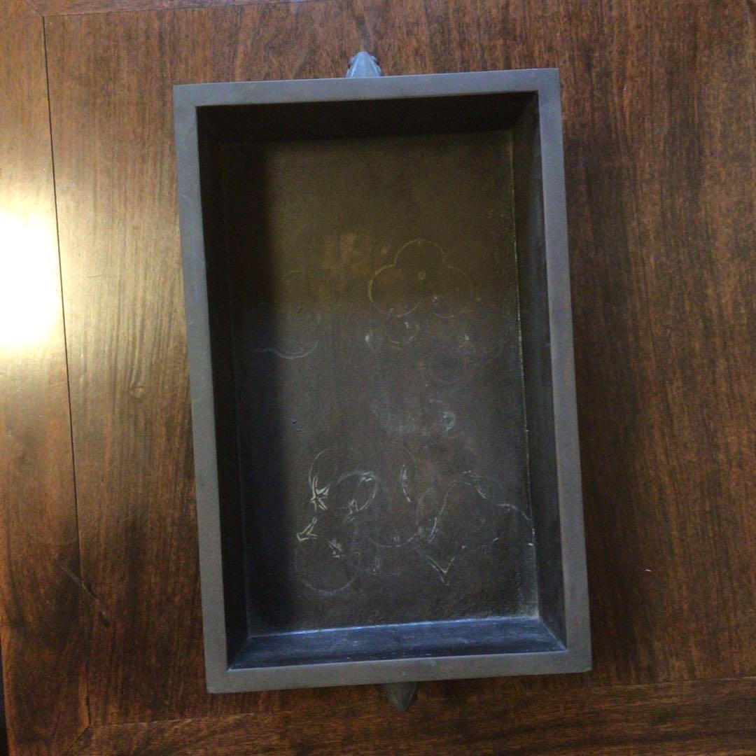 水盤　真鍮　花器　華道具　いけばな　双獣耳　時代物　骨董品