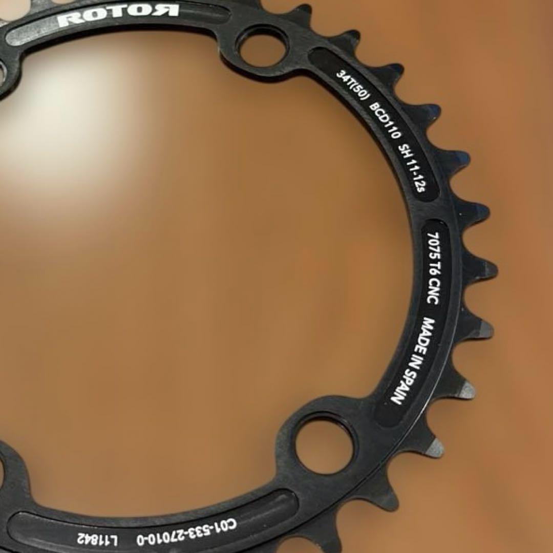 ト*ー様 ROTOR BCD110×4 エアロ 50/34 ＋ チェーンリングボ