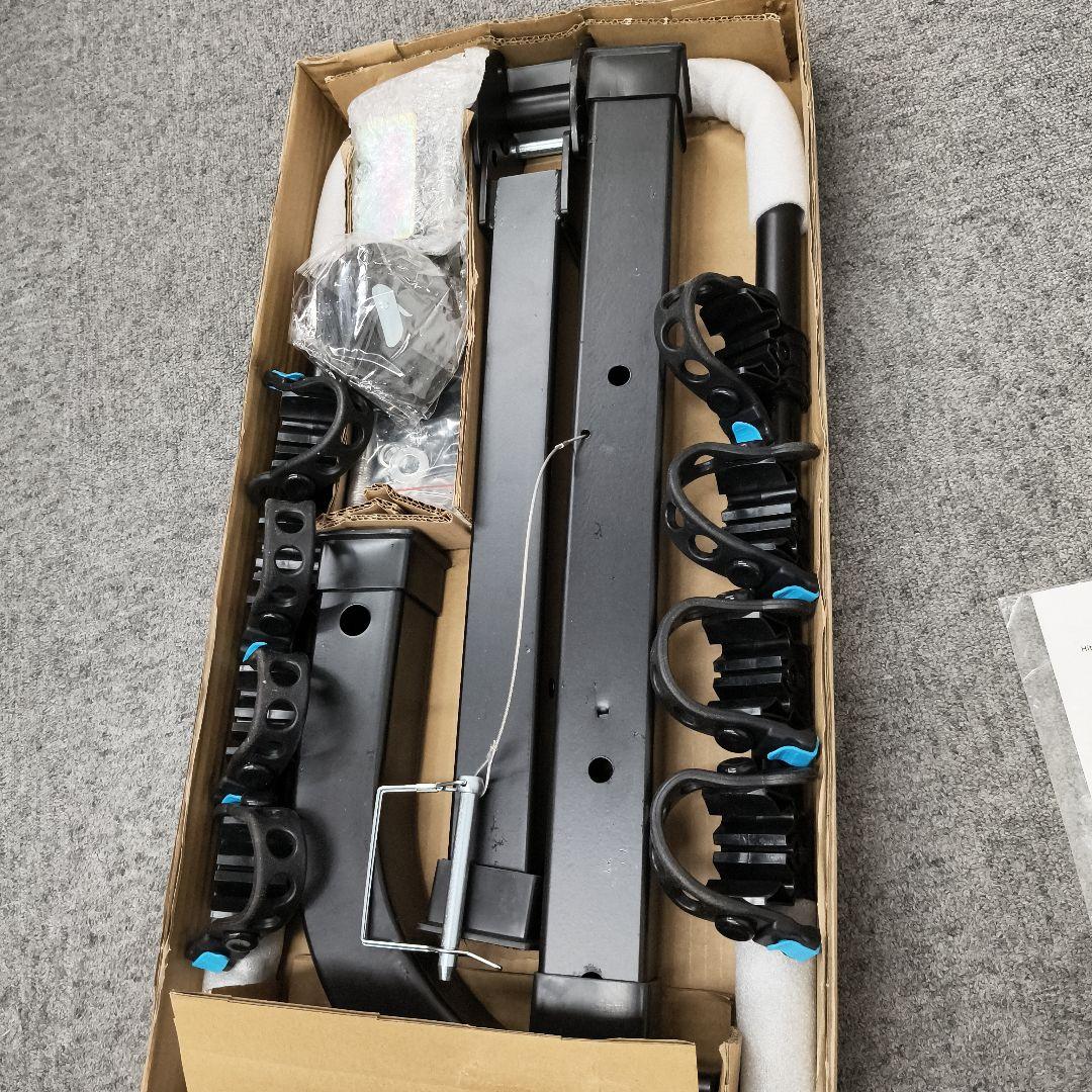 車用の折りたたみ式自転車ヒッチラック、締め具とストラップ付きのヒッチマウント