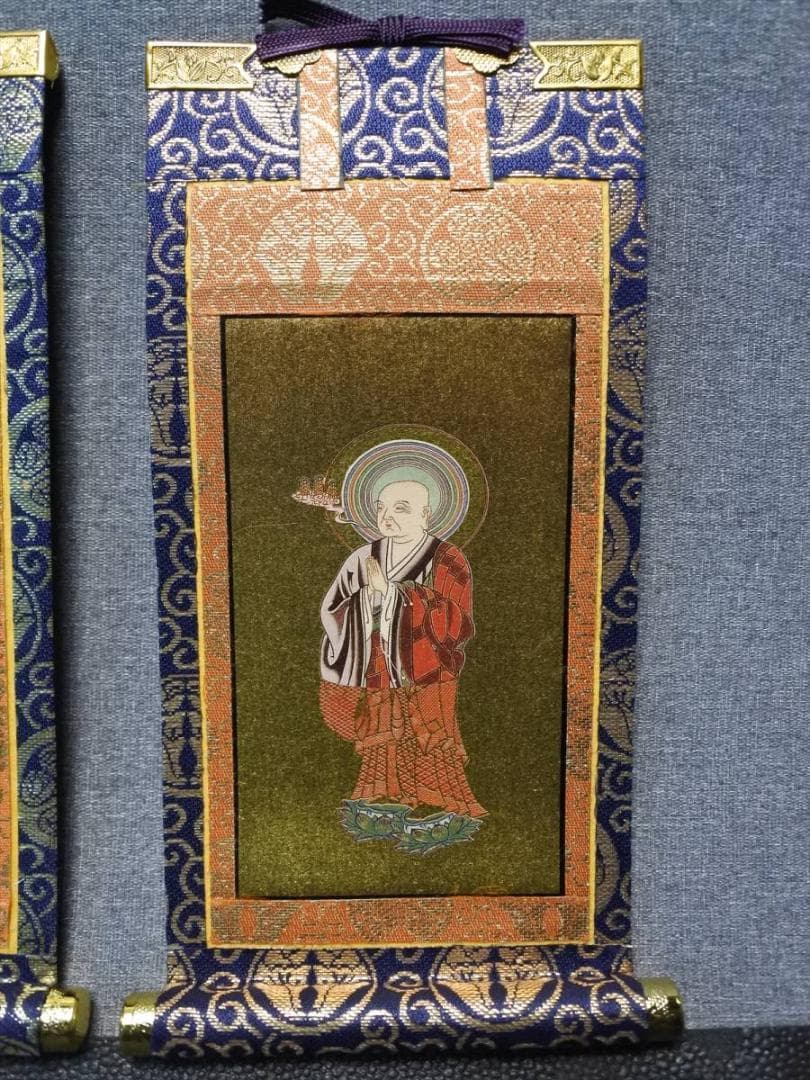 限定値下　未使用保管品　掛軸セット　浄土宗　舟立弥陀　善導・法然　仏具　627