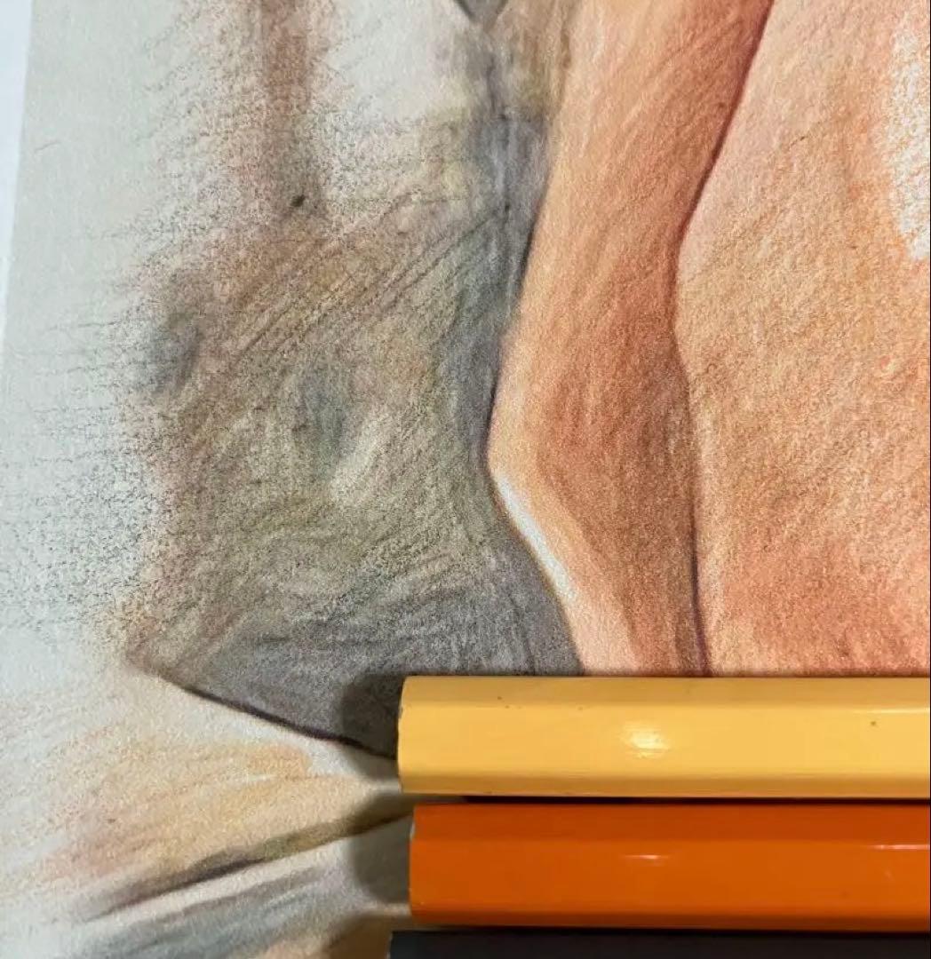 女優画18 額装品　額縁寸法32.7㎝×24.0㎝×1.5㎝　色鉛筆画　定款付