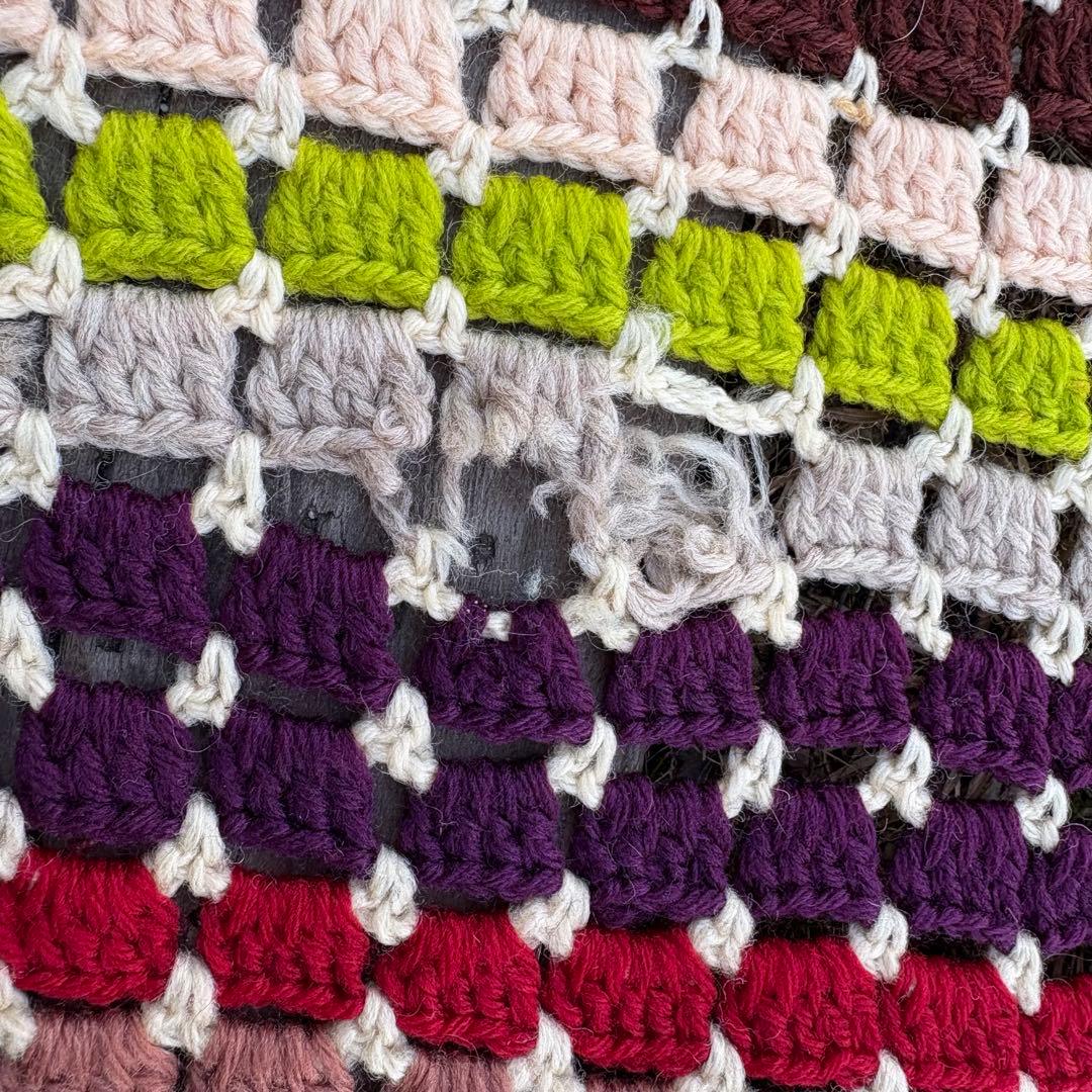 【USA vintage】 グラニーブランケット グラニースクエア ラグ