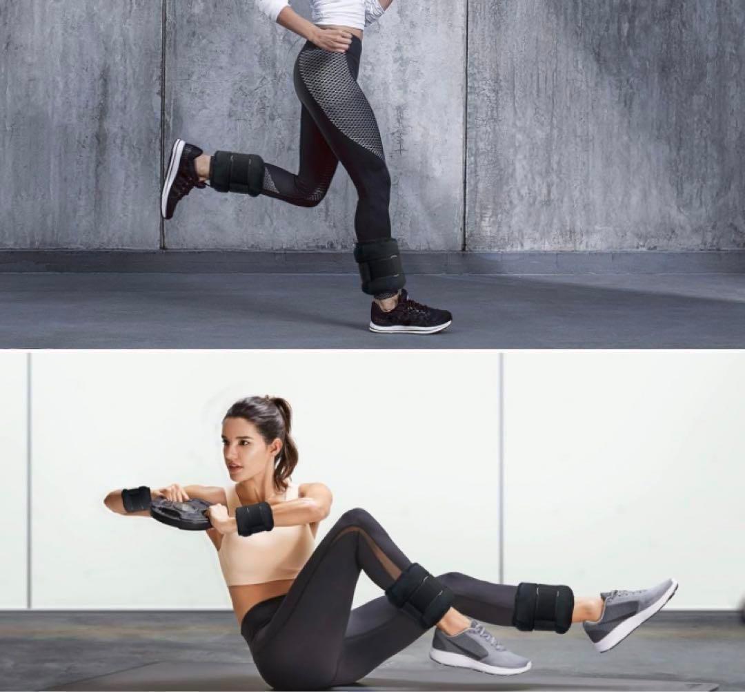 アンクルウェイト 調節可能 1~10ポンド 2個パック 筋トレ道具 尻トレ道具