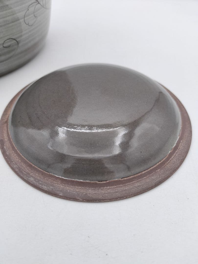 c655 水指 現川焼 唐草文様 武村利左衛門 木箱 茶道具 古物