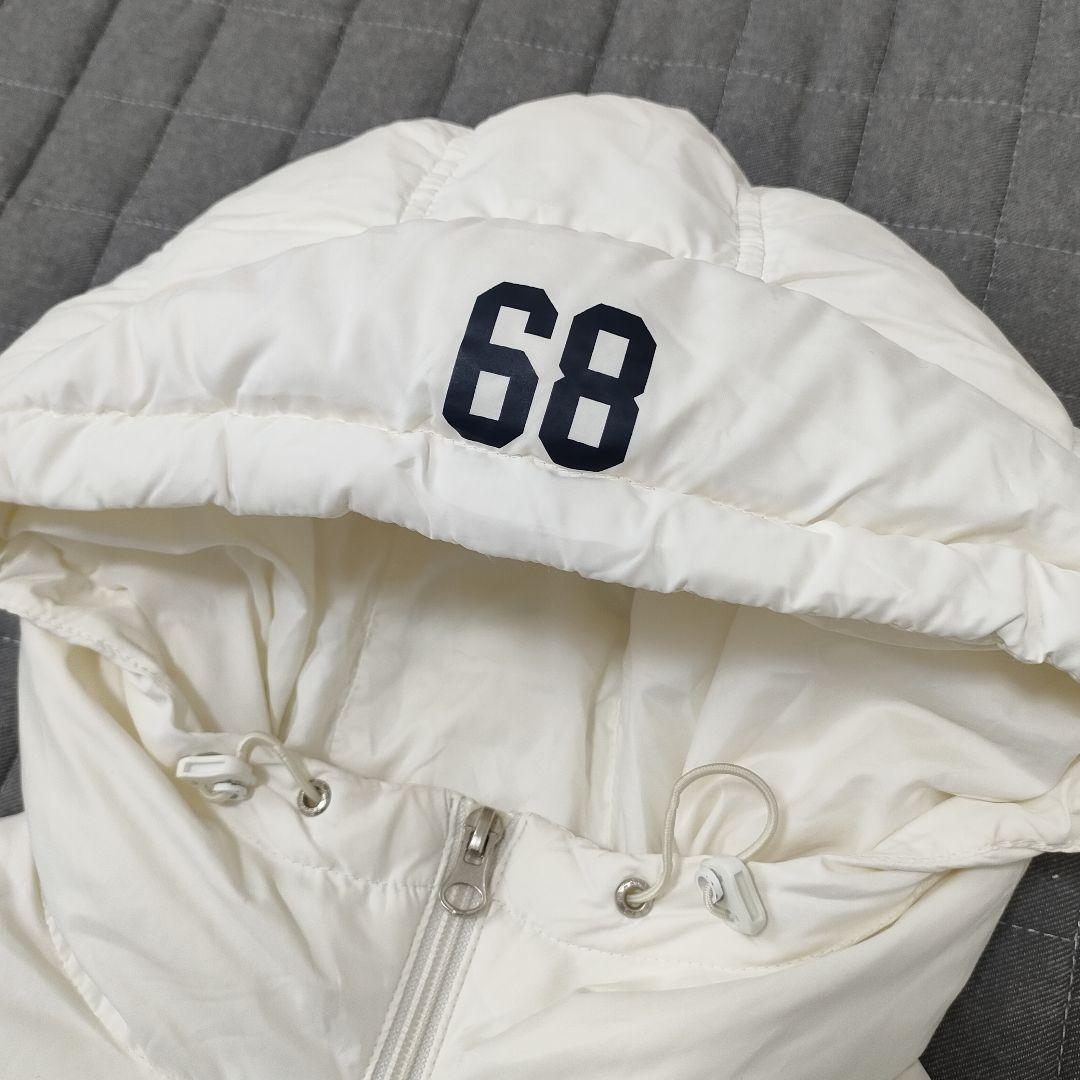 パーリーゲイツ　ダウンジャケット　袖裾ケーブルニット　フード　ホワイト　サイズ1