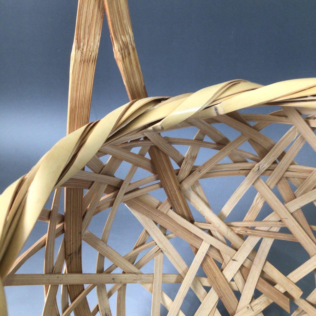 Ｒ８２７　有馬籠　『轡昭竹斎作』『竹編』『竹花入』『花篭』　木箱　花器