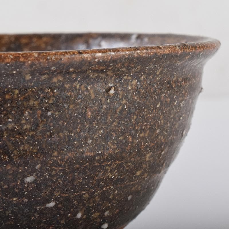 加藤唐九郎　一無斎（一ム斎）　蕎麦釉　茶碗　銘有明　清水公照極め箱　MR8736