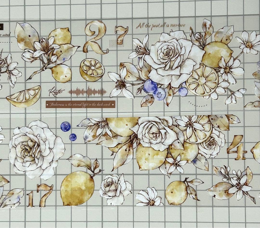 レモンと花 海外マステ 切り売り