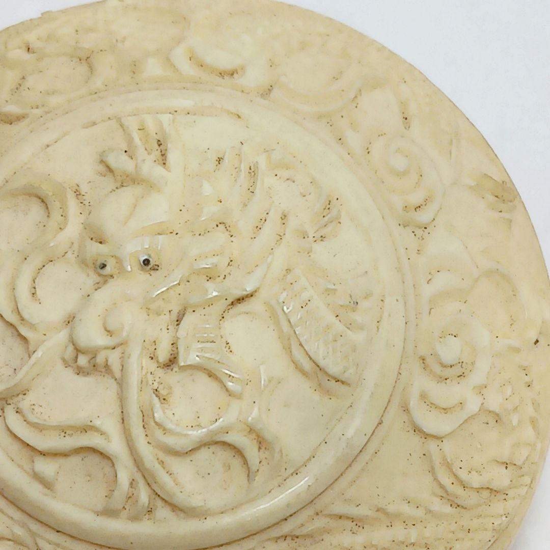 Y3122-65 高級彫刻 雲龍文 香合 33.1g　TTT