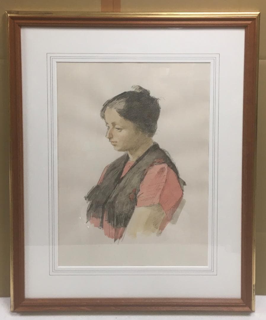 小磯良平　女性像　R.Koiso　　美術品　絵画　人物画