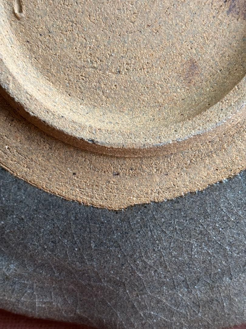 人間国宝荒川豊蔵作絵唐津四方窓割飛鳥文七寸皿　検唐津小十窯にて