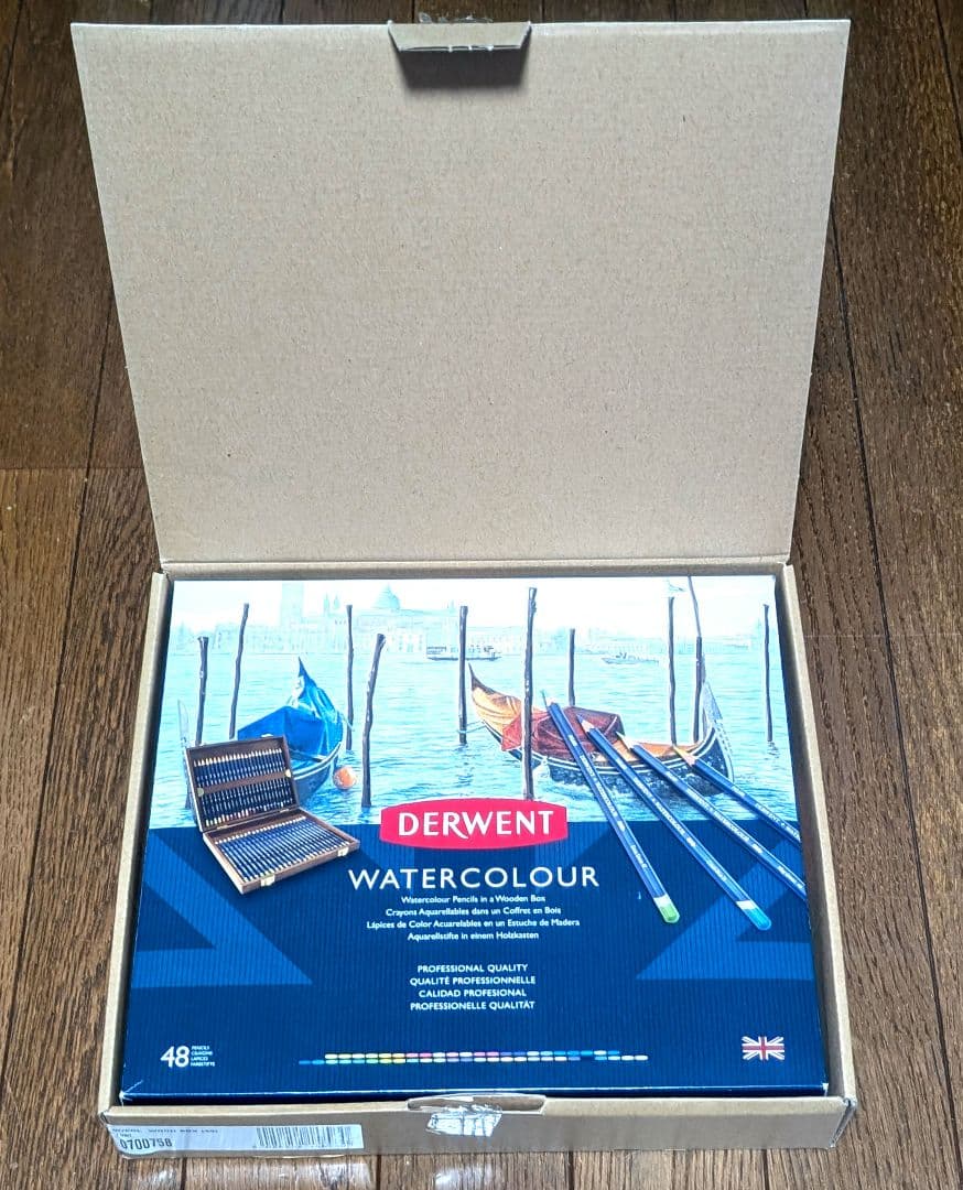 【新品】Derwent 水彩48色セット 木製ボックス