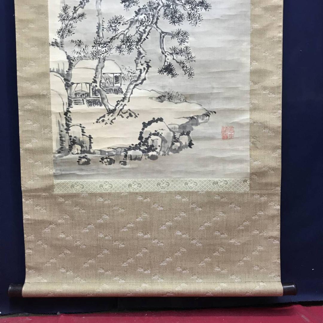 田能村直入/雪景山水画賛/山水図/幽居図/掛軸/名家伝来/AC-694