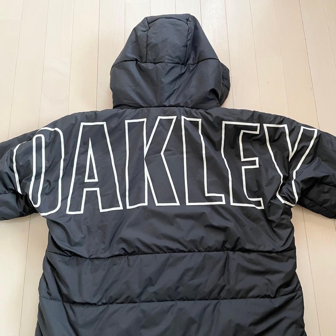 【バックビッグロゴ 美品】OAKLEY ベンチコート 黒 Lサイズ ロングコート