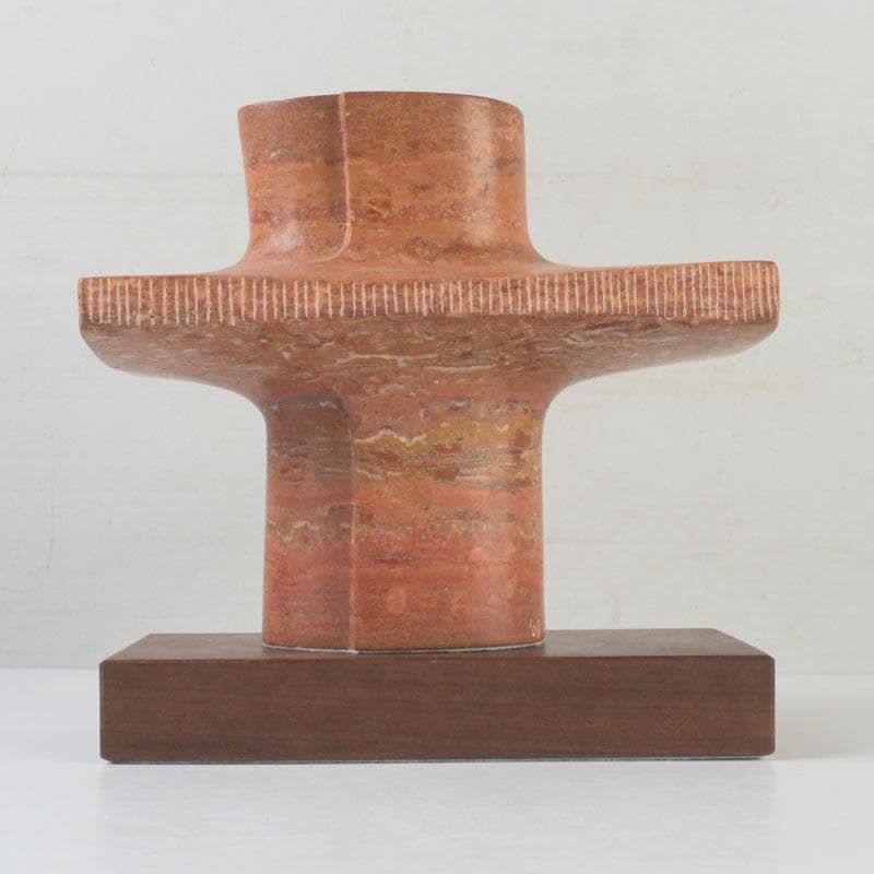 彫刻家　大成浩作　石彫刻　「風の地平線ー蜃気楼」　オブジェ　置物　V　9851