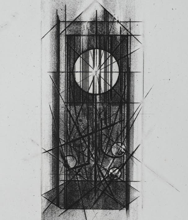 加藤清美　銅版画　”時計”