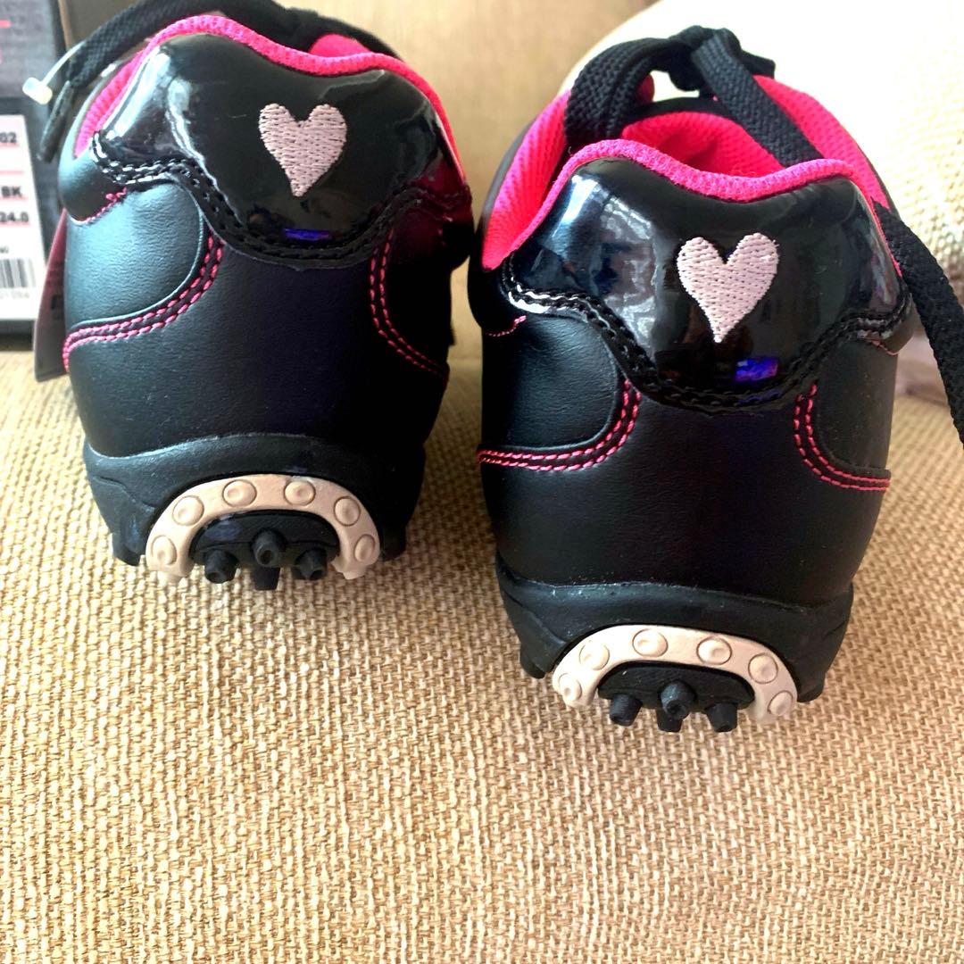 ☆新品未使用品☆VIVA HEART ゴルフシューズ 24cm ブラック/ピンク