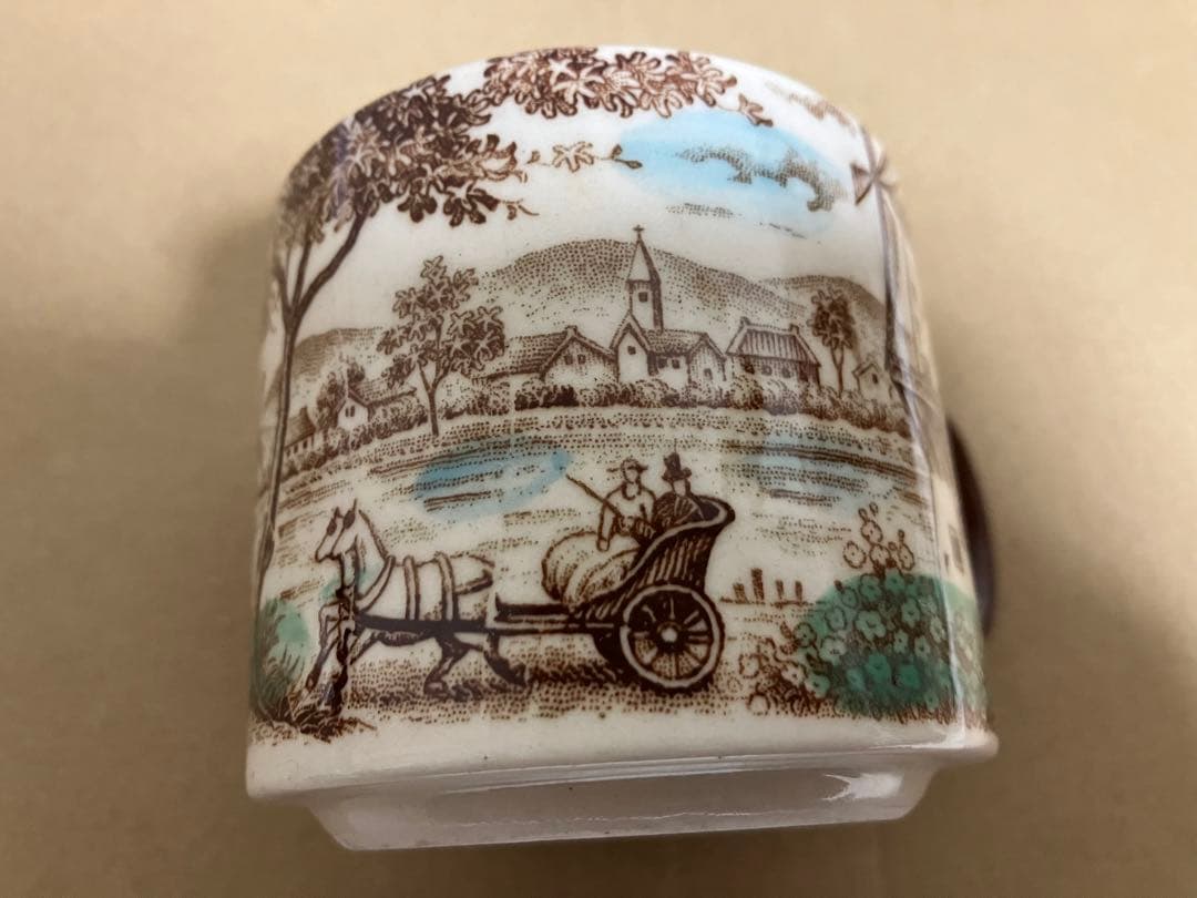 昭和レトロ　アンティーク オランダ18世紀の人物山水庭園風景画 インテリア食器