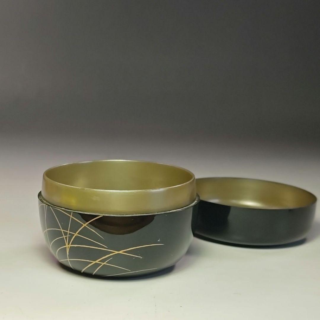 イ779 棗『新井司峰作』『銀時　武蔵野蒔絵　平棗　共箱』茶器　茶入　茶道具