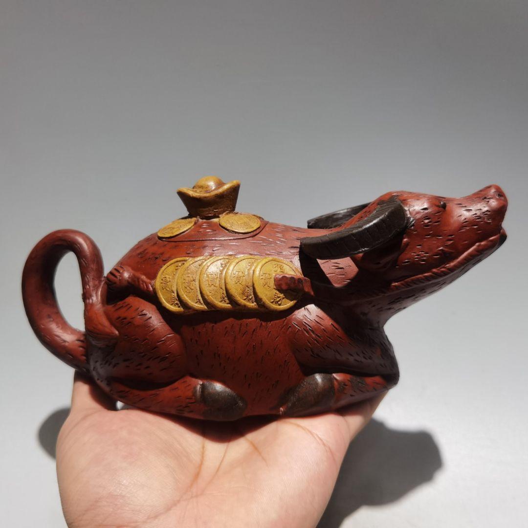 新品『中国茶器・招財進宝壺・こげ茶色』中国茶文化・茶道