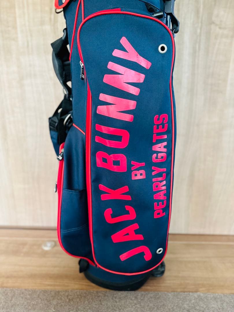 JACK BUNNY ジャックバニー　キャディバッグ ネイビー/レッド