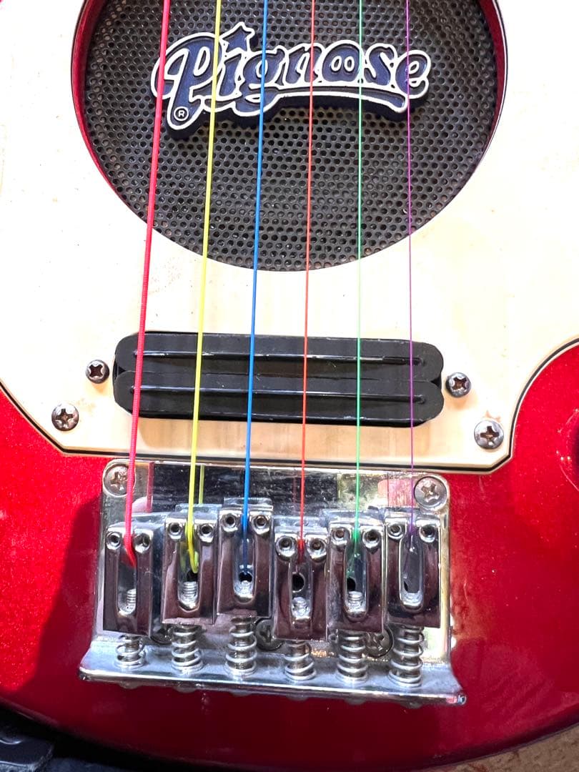 Pignose エレキギター レッド　新品弦張り替え済み　ケース付き
