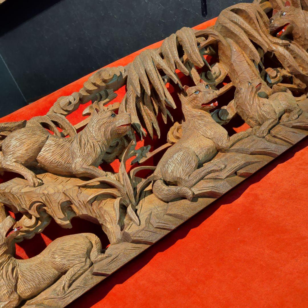 彫刻　木彫　欄間　だんじり　山車　神社仏閣　犬　動物　和柄