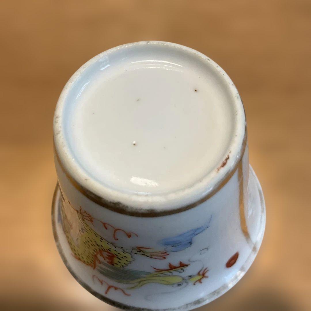 中国民国時代のドラゴンの絵柄 陶器カップ